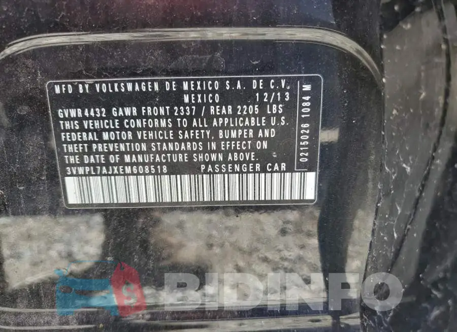 3VWPL7AJXEM608518 Photo# 13