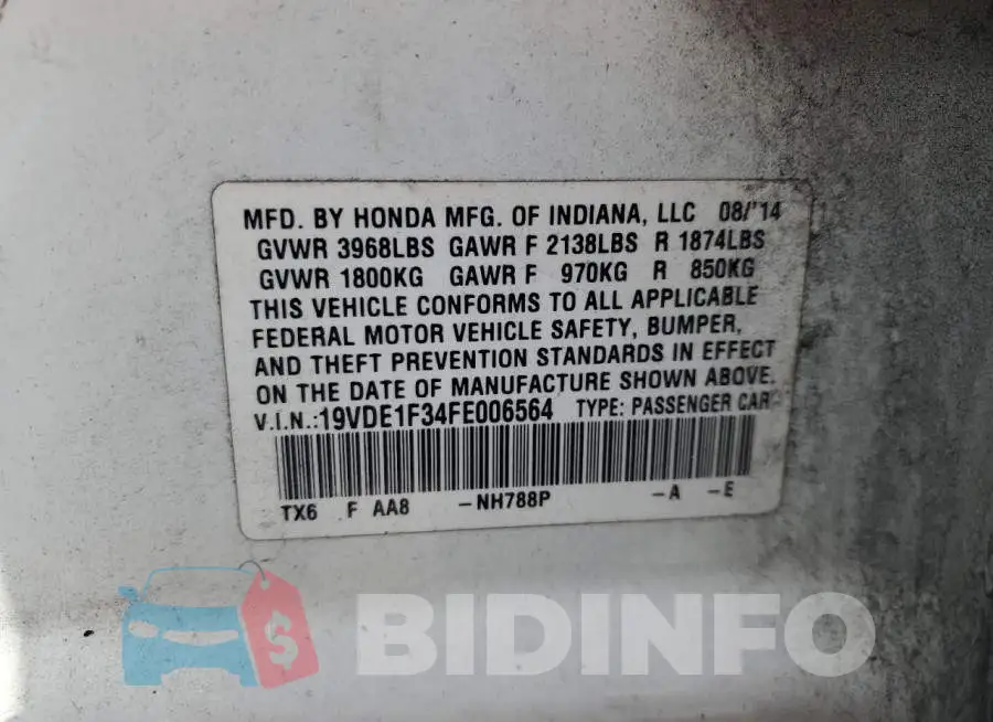 19VDE1F34FE006564 Photo# 12