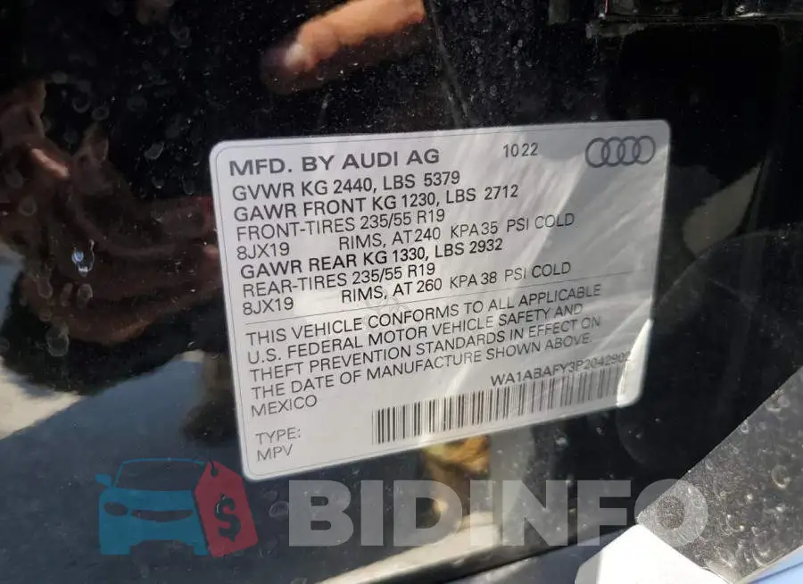 WA1ABAFY3P2042902 Photo# 13