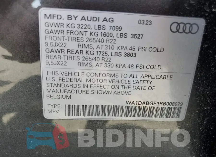 WA1DABGE1RB008079 Photo# 13