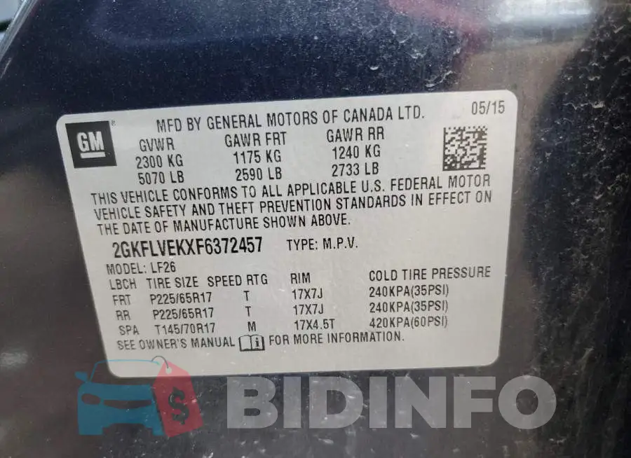 2GKFLVEKXF6372457 Photo# 12