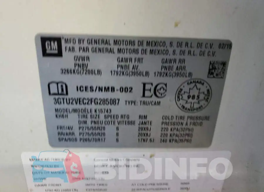 3GTU2VEC2FG285087 Photo# 10