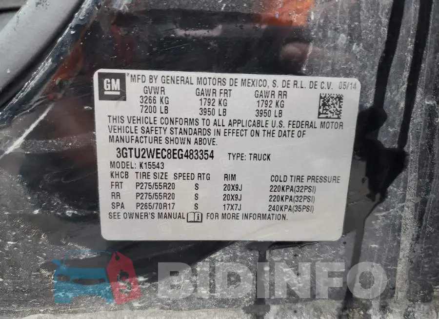 3GTU2WEC8EG483354 Photo# 12
