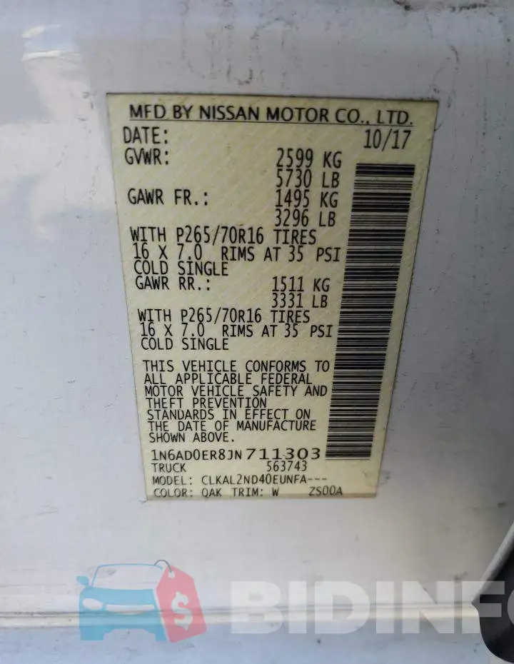 1N6AD0ER8JN711303 Photo# 13
