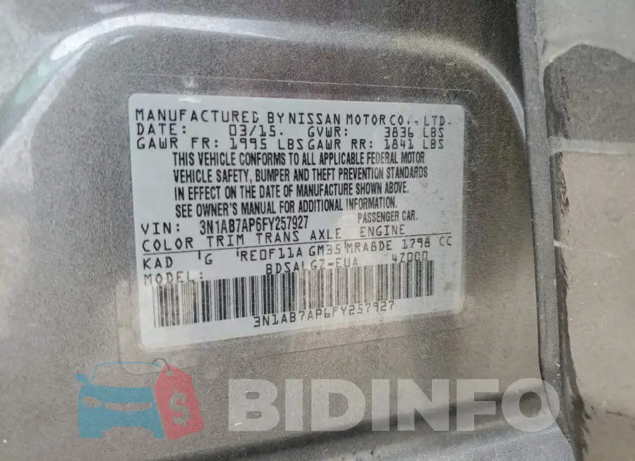 3N1AB7AP6FY257927 Photo# 12