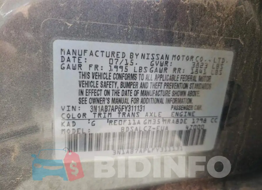 3N1AB7AP6FY311131 Photo# 13
