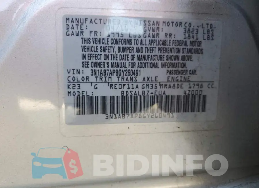 3N1AB7AP8GY260491 Photo# 13