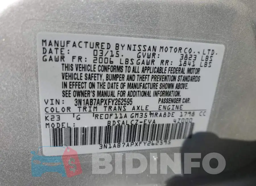 3N1AB7APXFY262595 Photo# 12