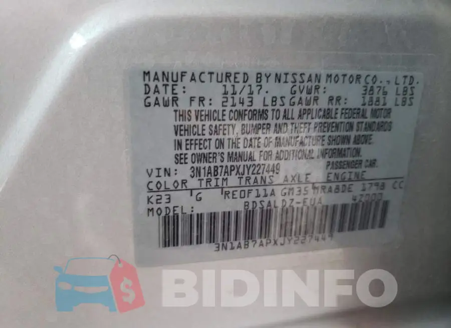 3N1AB7APXJY227449 Photo# 12