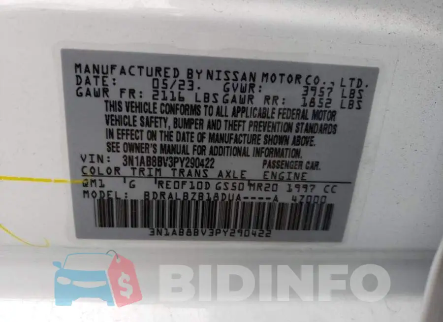3N1AB8BV3PY290422 Photo# 13