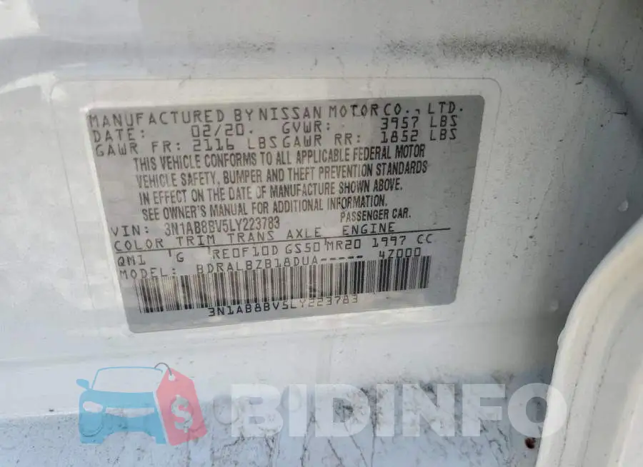 3N1AB8BV5LY223783 Photo# 12
