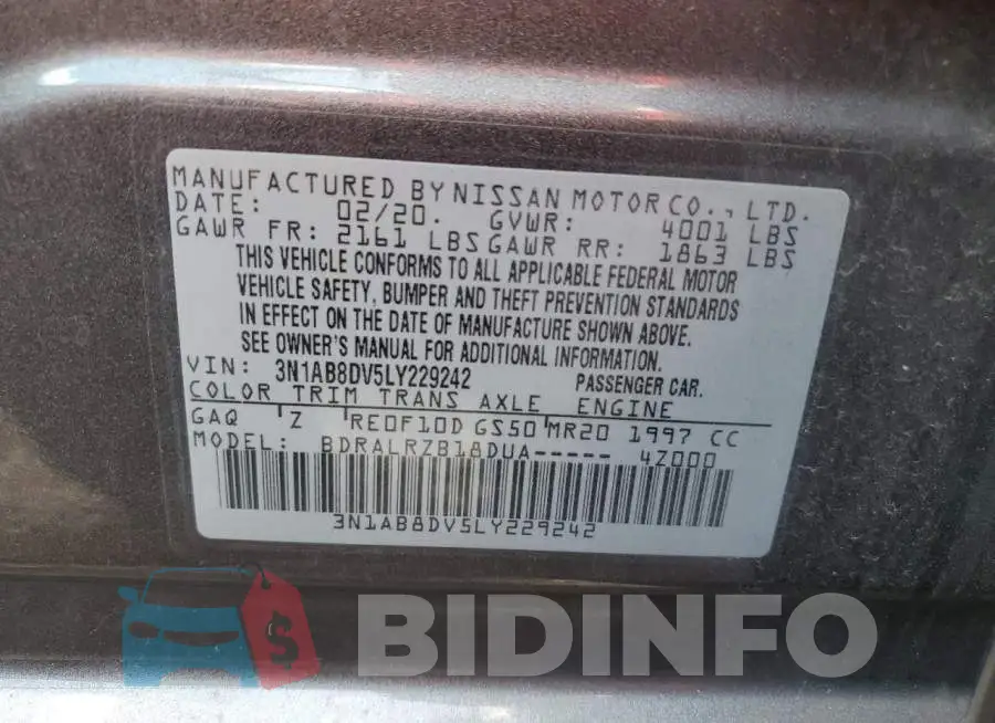 3N1AB8DV5LY229242 Photo# 12
