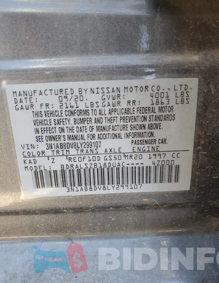 3N1AB8DV8LY299107 Photo# 12