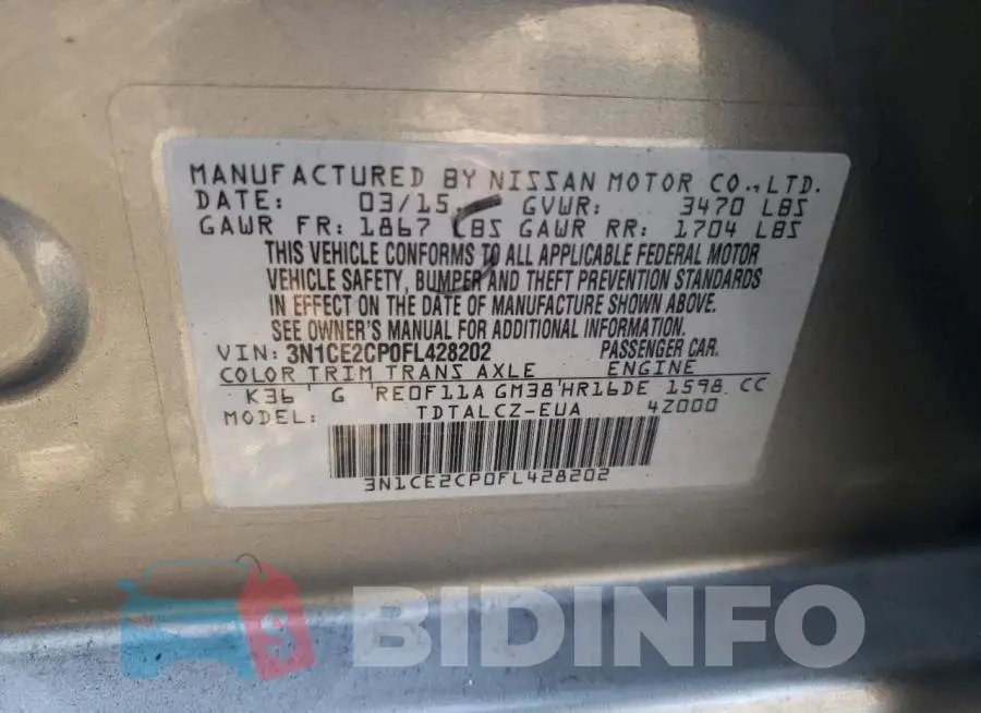 3N1CE2CP0FL428202 Photo# 12