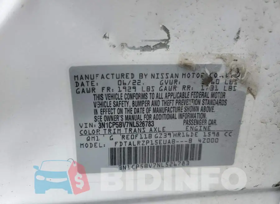 3N1CP5BV7NL526783 Photo# 12