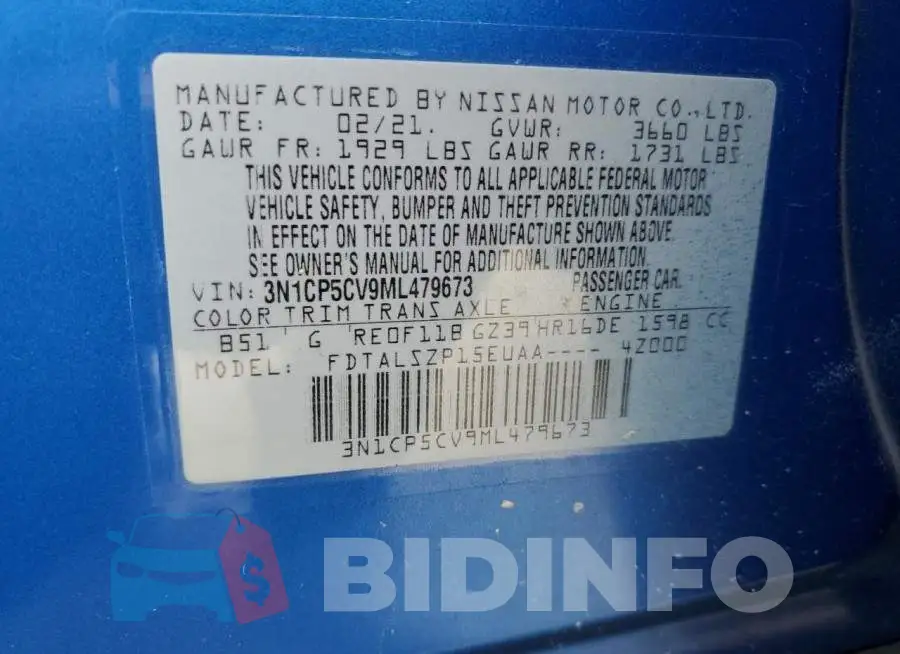 3N1CP5CV9ML479673 Photo# 12