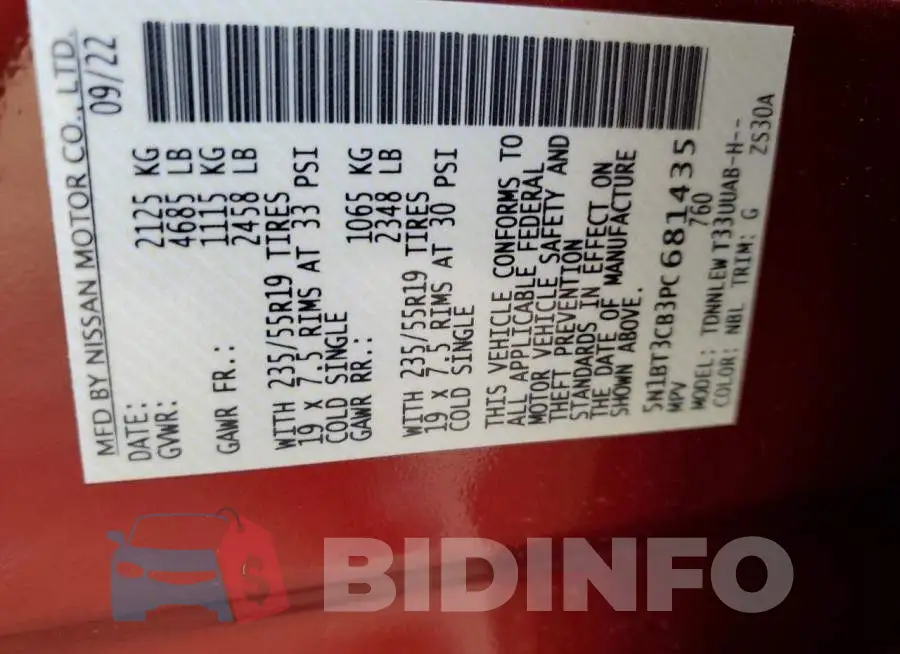 5N1BT3CB3PC681435 Photo# 13