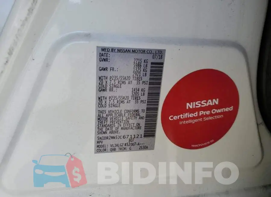 5N1DR2MN5JC671121 Photo# 12