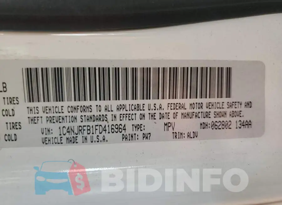 1C4NJRFB1FD416964 Photo# 13