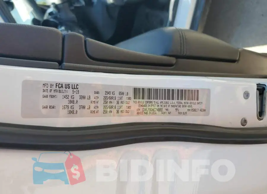 1C4RJFBGXKC748855 Photo# 14