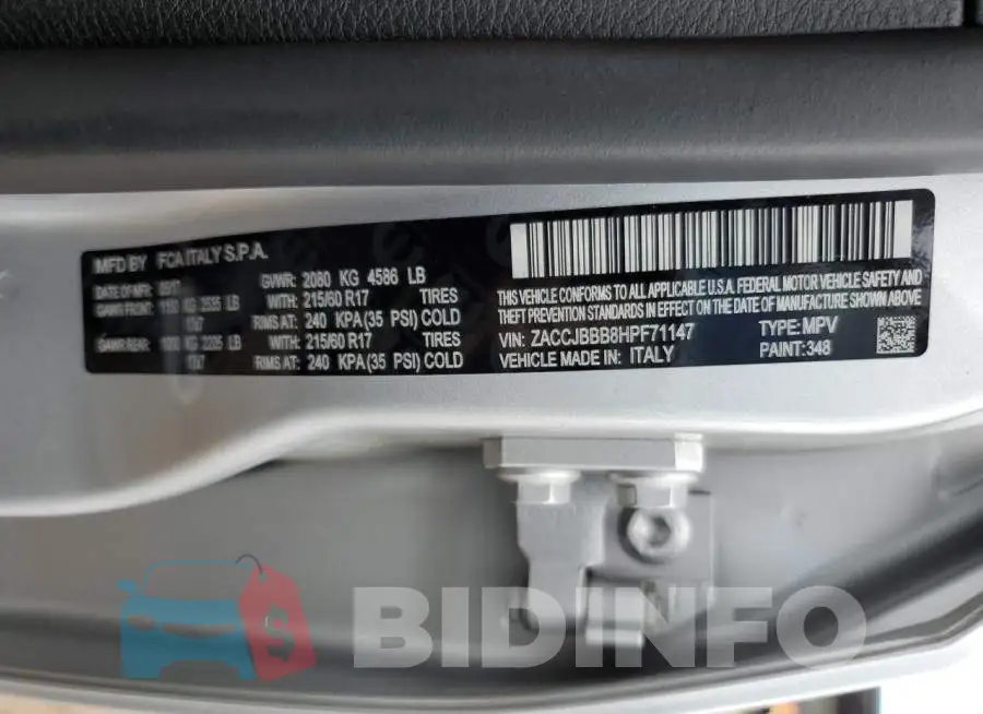 ZACCJBBB8HPF71147 Photo# 12