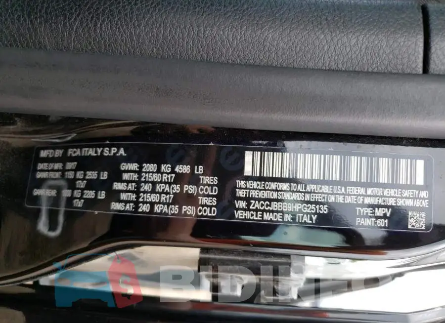ZACCJBBB9HPG25135 Photo# 13