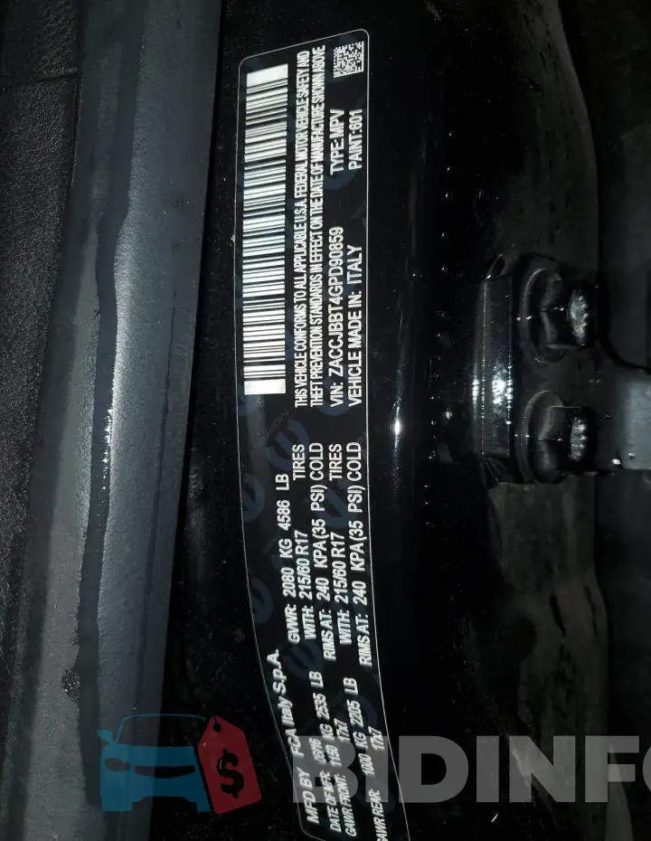 ZACCJBBT4GPD90859 Photo# 12