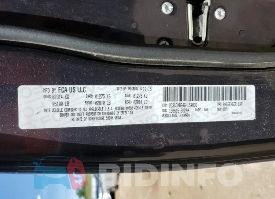 2C3CDXBG4GH154838 Photo# 12