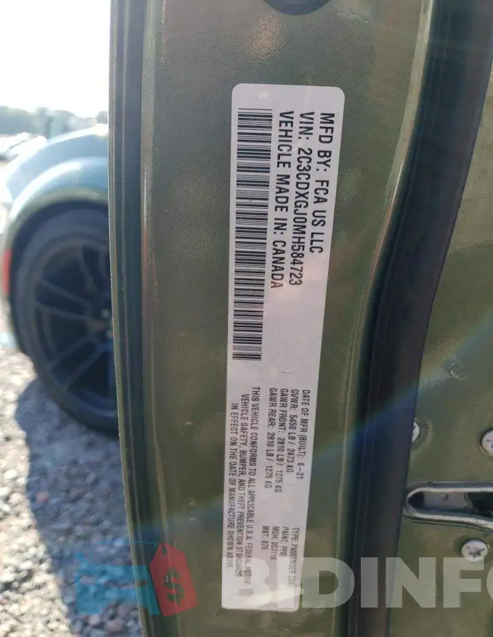 2C3CDXGJ0MH584723 Photo# 12