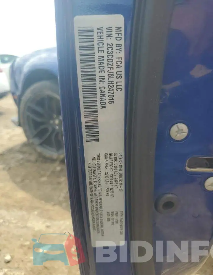 2C3CDZFJ6LH247016 Photo# 12