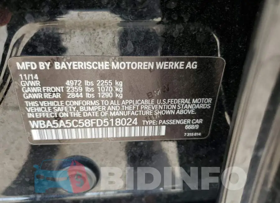 WBA5A5C58FD518024 Photo# 12