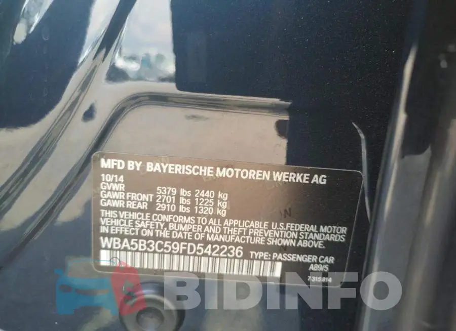 WBA5B3C59FD542236 Photo# 12