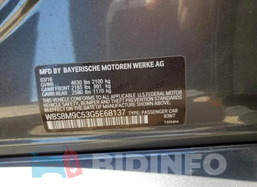 WBS8M9C53G5E68137 Photo# 12