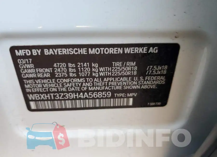 WBXHT3Z39H4A56859 Photo# 12