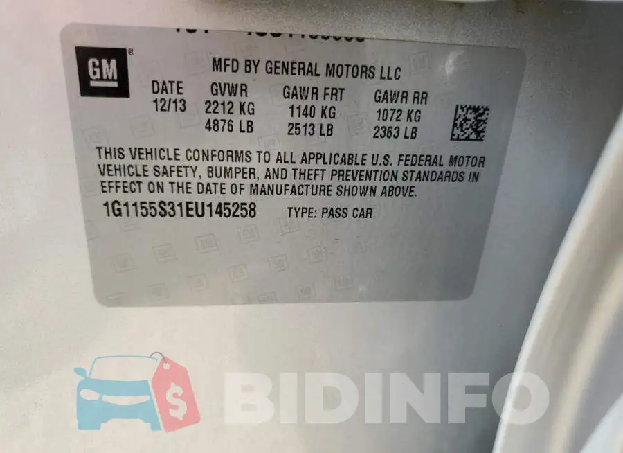 1G1155S31EU145258 Photo# 12