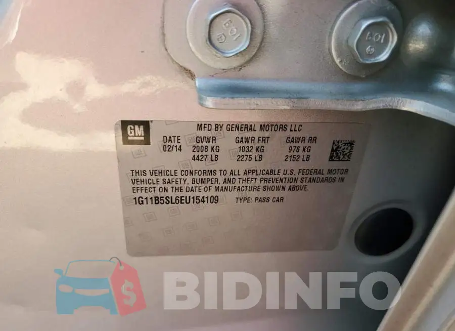 1G11B5SL6EU154109 Photo# 12