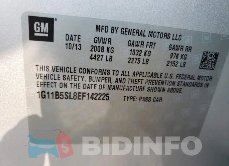 1G11B5SL8EF142225 Photo# 12