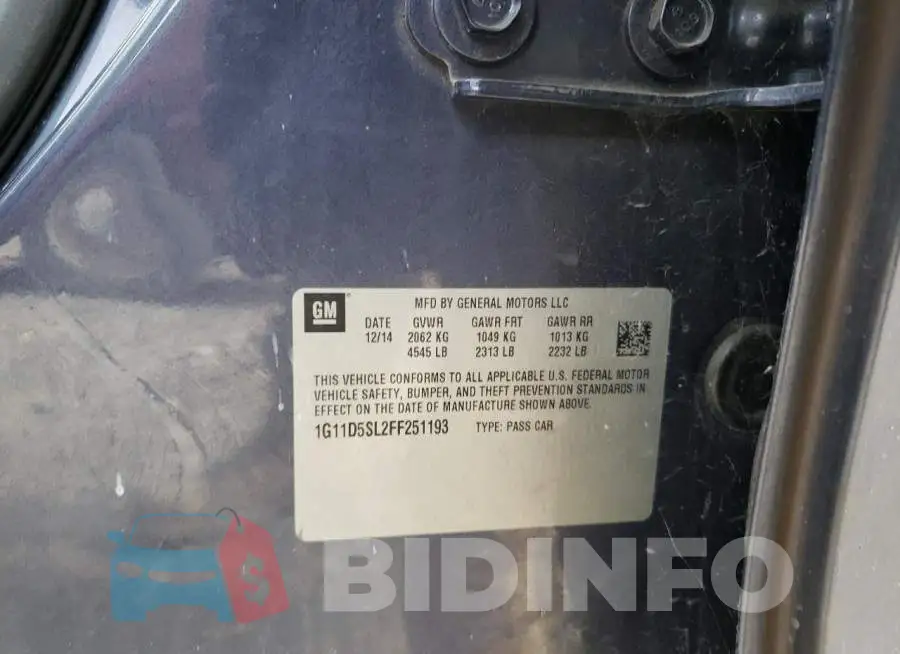 1G11D5SL2FF251193 Photo# 12