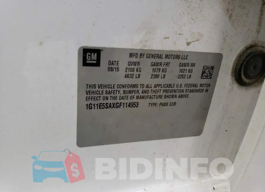 1G11E5SAXGF114953 Photo# 12