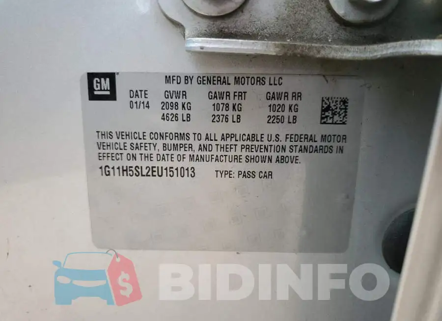 1G11H5SL2EU151013 Photo# 12
