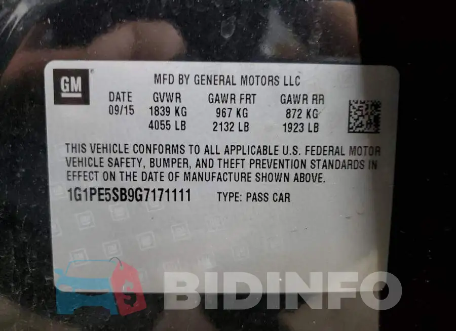 1G1PE5SB9G7171111 Photo# 12