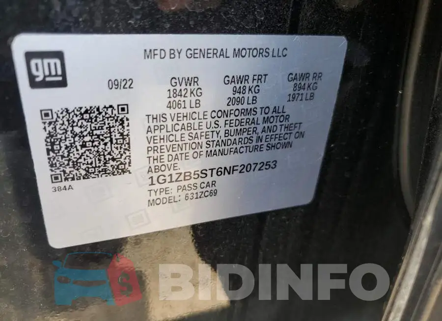 1G1ZB5ST6NF207253 Photo# 12