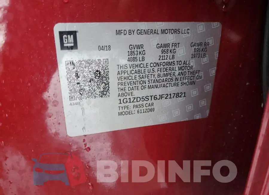 1G1ZD5ST6JF217821 Photo# 12