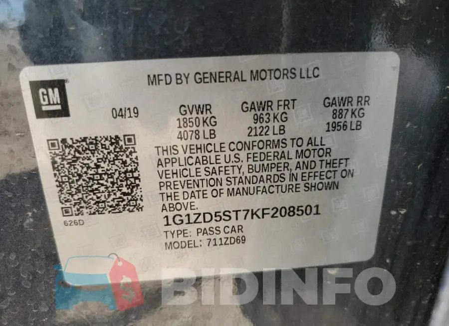 1G1ZD5ST7KF208501 Photo# 12