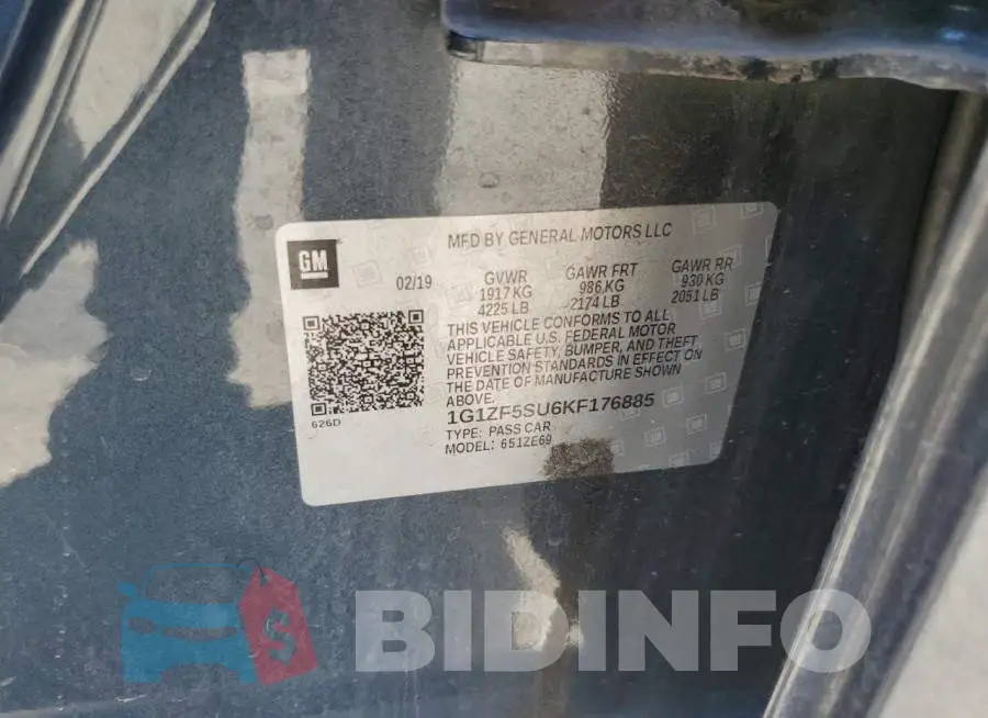 1G1ZF5SU6KF176885 Photo# 12