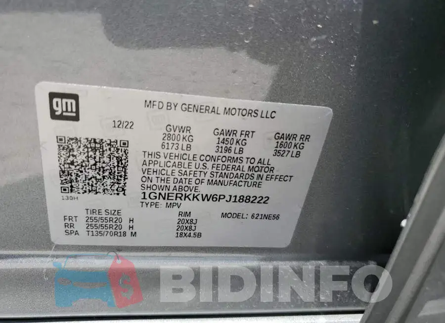 1GNERKKW6PJ188222 Photo# 12