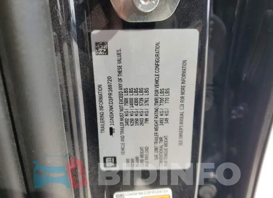 1GNSKNKD3PR169720 Photo# 13