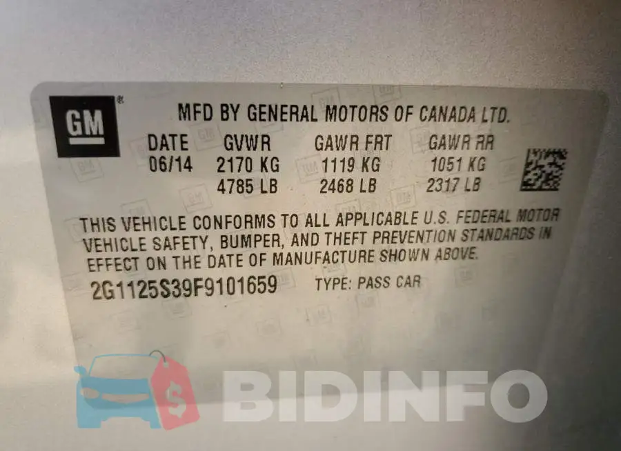 2G1125S39F9101659 Photo# 12