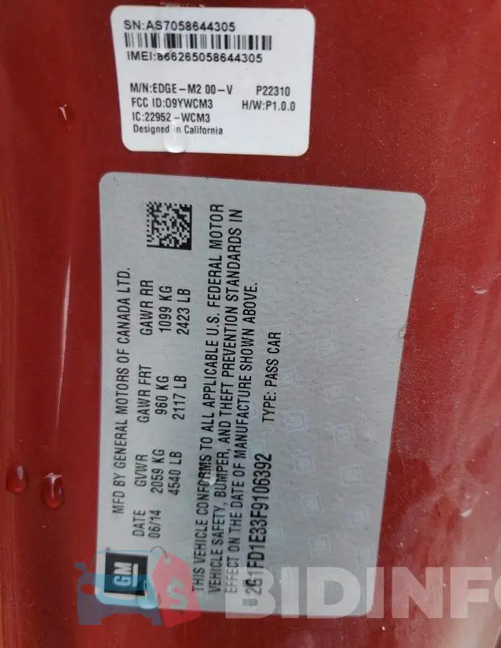 2G1FD1E33F9106392 Photo# 12