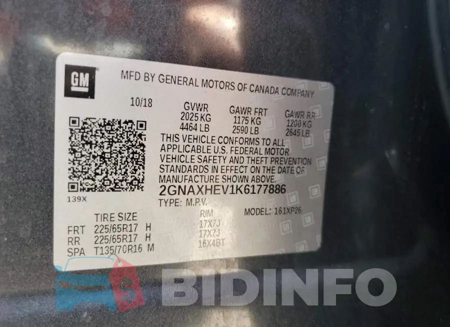 2GNAXHEV1K6177886 Photo# 13